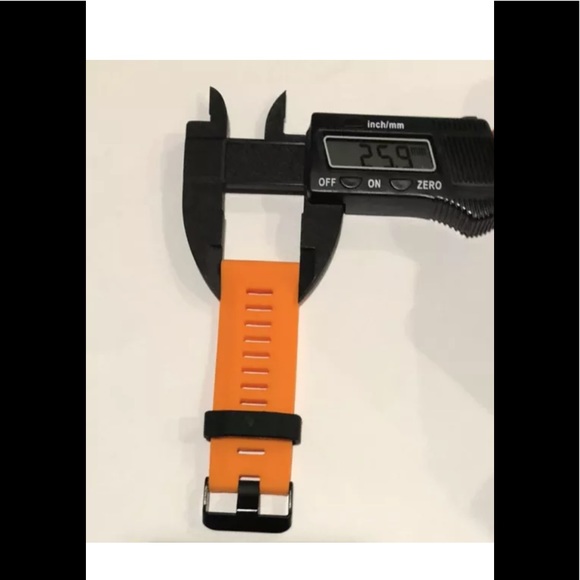 Watch Band 25mm Orange Black Silicone Rubber Replacement for Nixon 51-30 Garmin - Picture 6 of 10